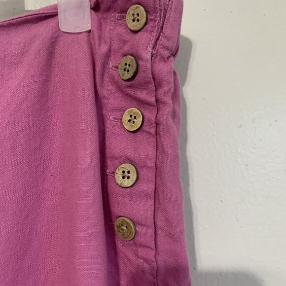 J.Jill Love Linen Womens Pants SZ XL Pink Button Ankle Relaxed Fit Coastal Beach - Picture 5 of 10